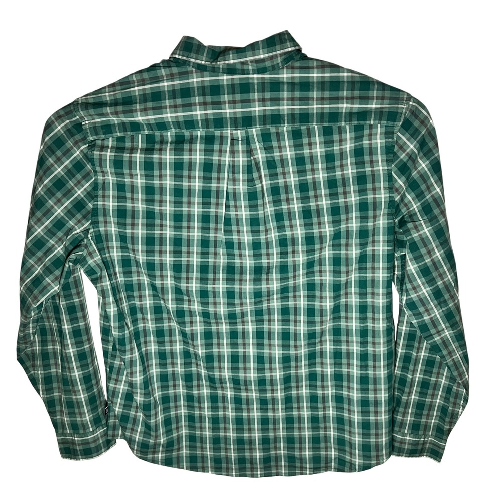 GAP Button Down Shirt Mens XL Green Plaid Long Sleeve Poplin Stretch New - Picture 3 of 9